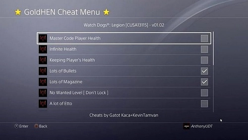 PS4 GoldHEN Cheats Manager